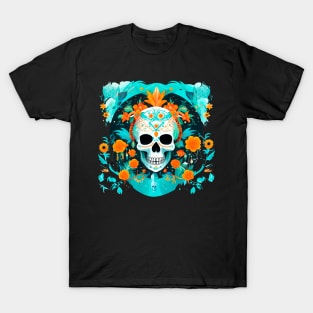 Catrina skull with merilands T-Shirt